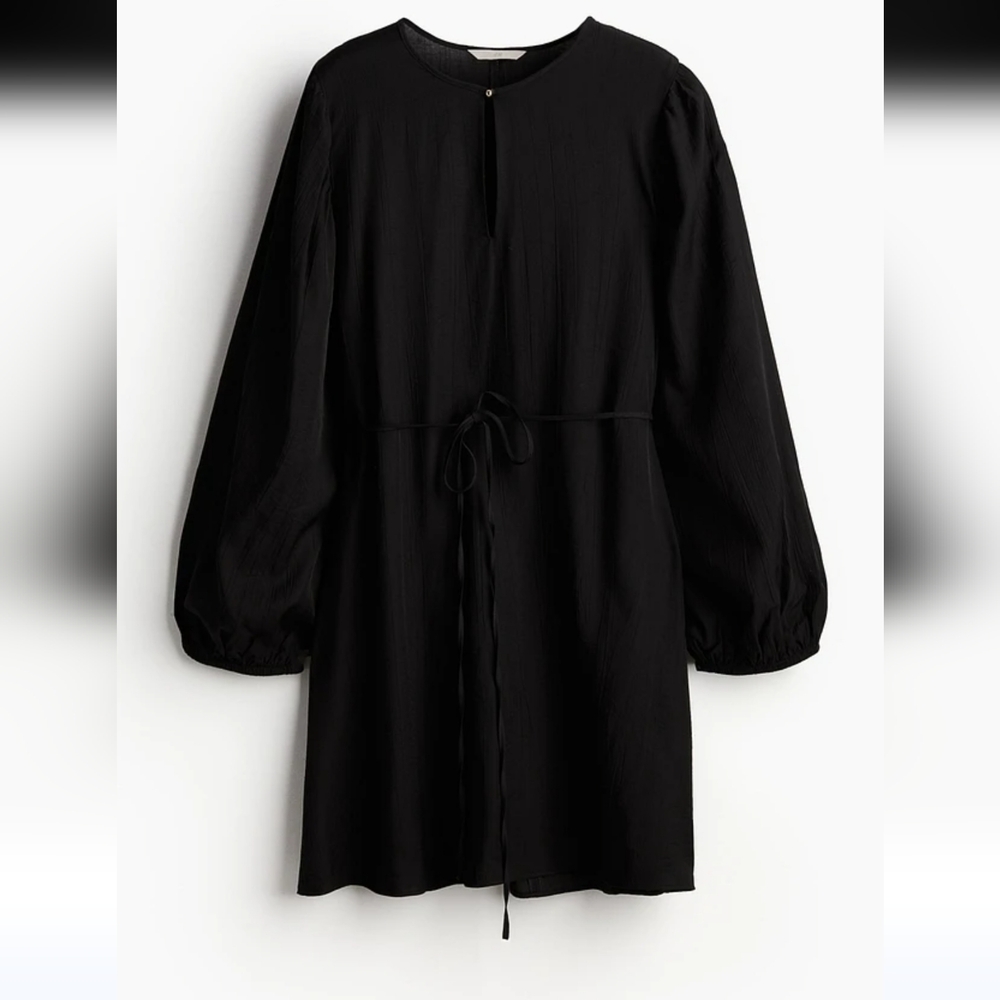 H&M Black Tie-wrap Tunic Dress